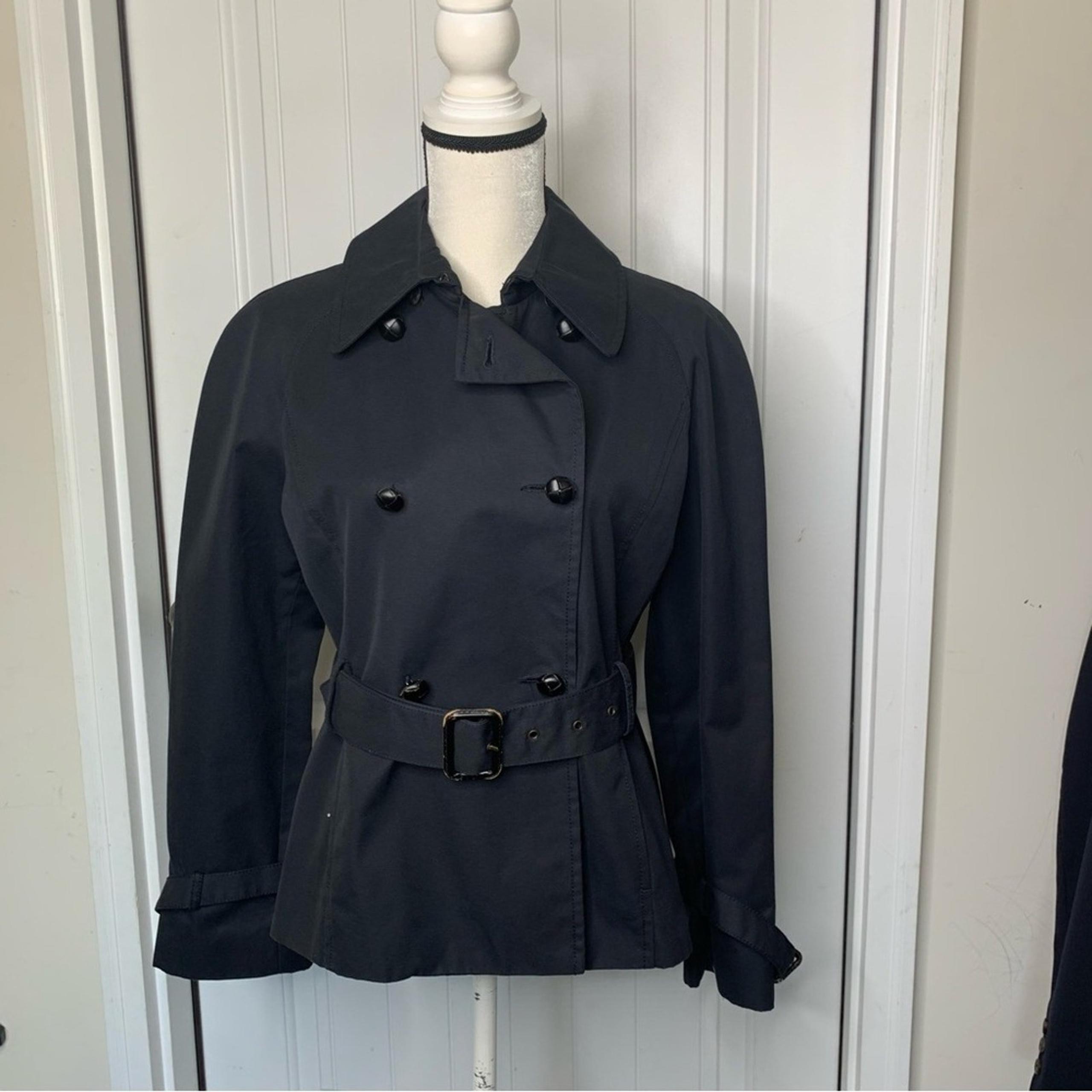 Red Valentino black double breasted trench pea coat jacket size 46 US 8 Italy