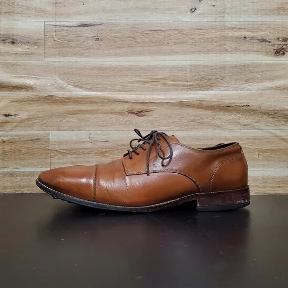 Cole Haan Benton Cap Toe Oxford II Brown Leather Dress Shoes Men's Size 10.5M