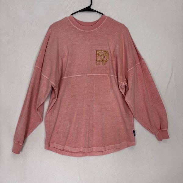 Walt Disney World Pink with Gold Glitter Spirit Jersey Oversized Pullover Sweats