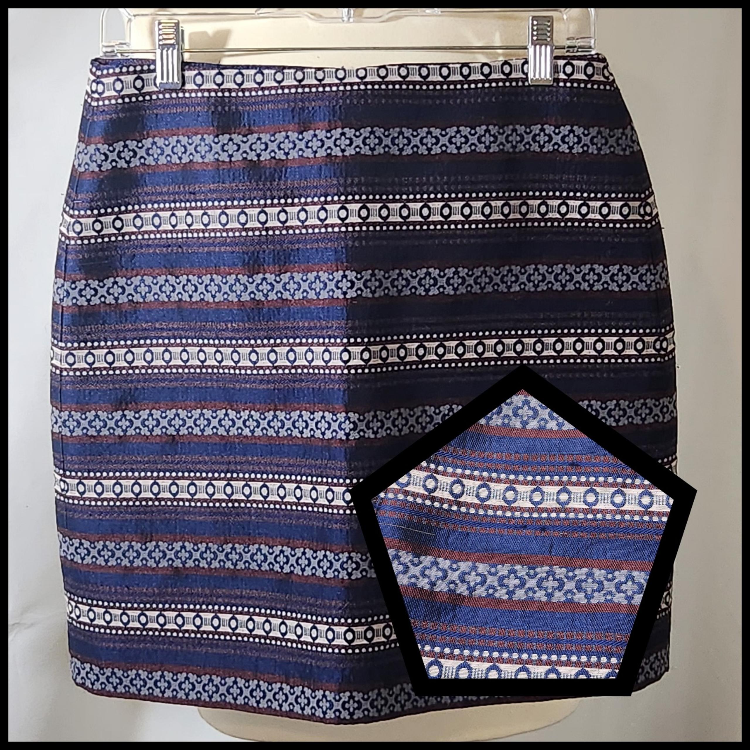 Loft Ann Taylor Women's Sz 6 Geometric Brocade Knee Length Straight Pencil Skirt