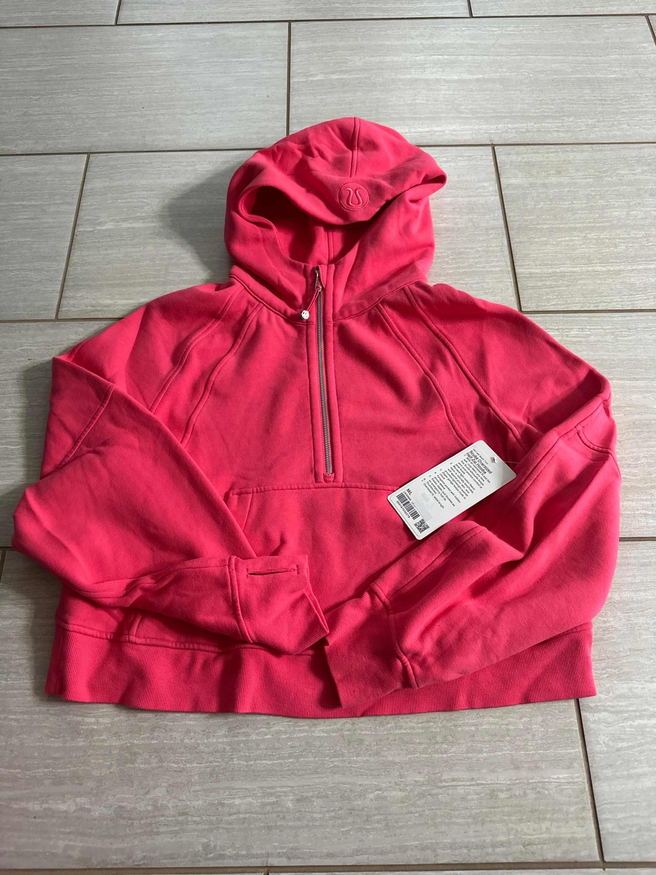 Lululemon oversized half zip hoodie lip gloss M/L NWT