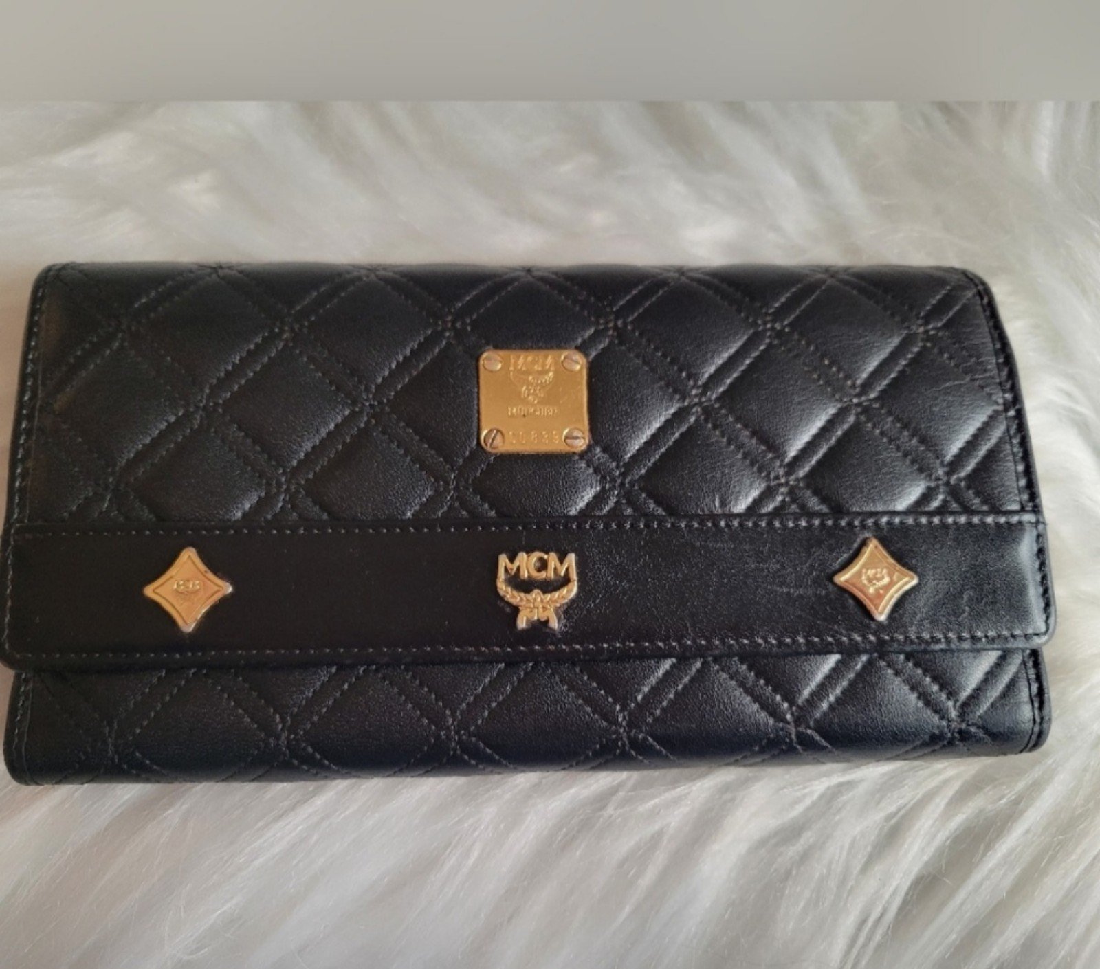 MCM black long wallet