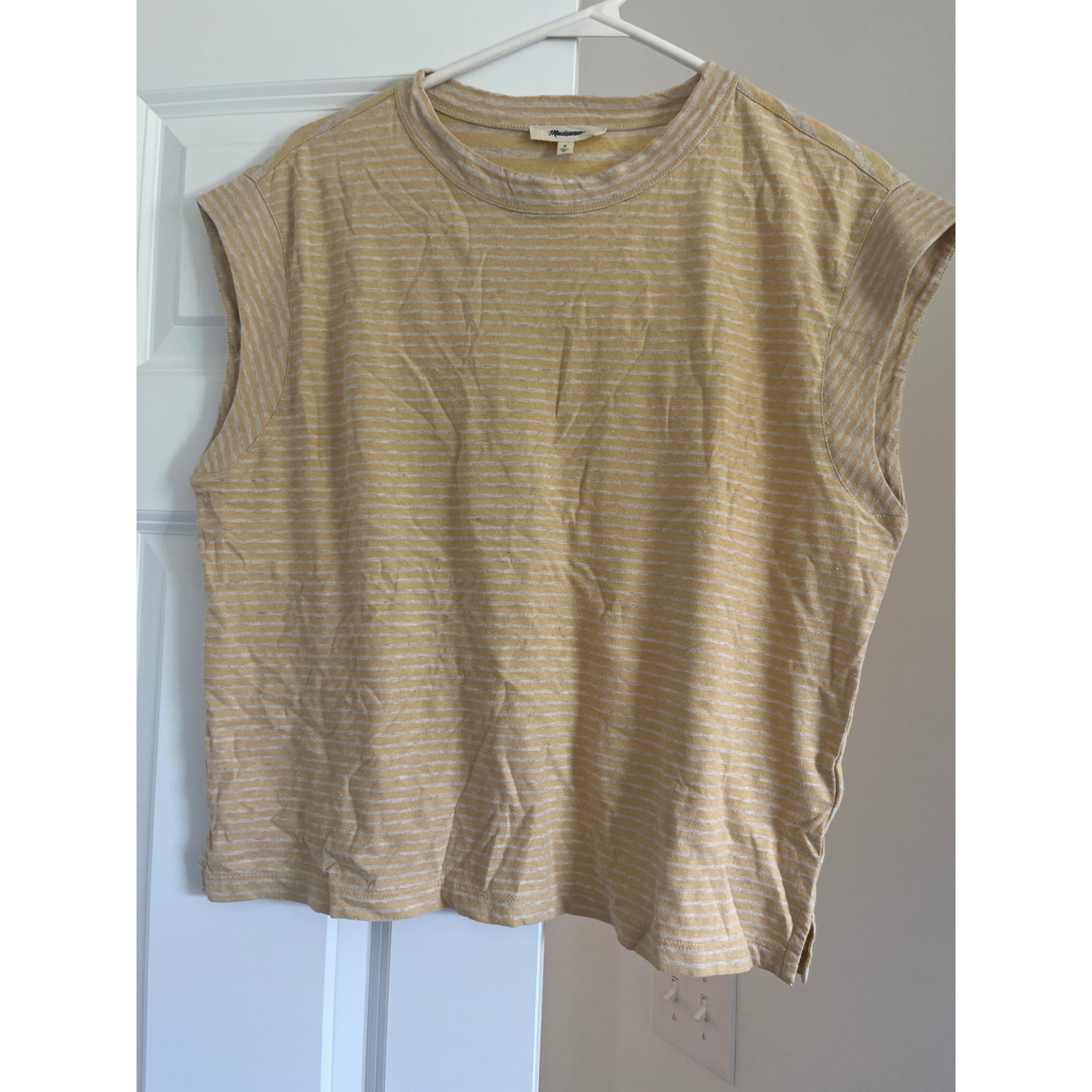 Madewell Sleeveless Muscle Tank Top Striped Casual Tee Shirt Small