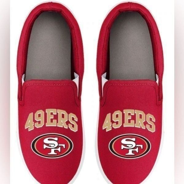 NWT San Francisco 49ers Women’s Red FOCO Logo Slip On Shoes NFL Football- Size 8