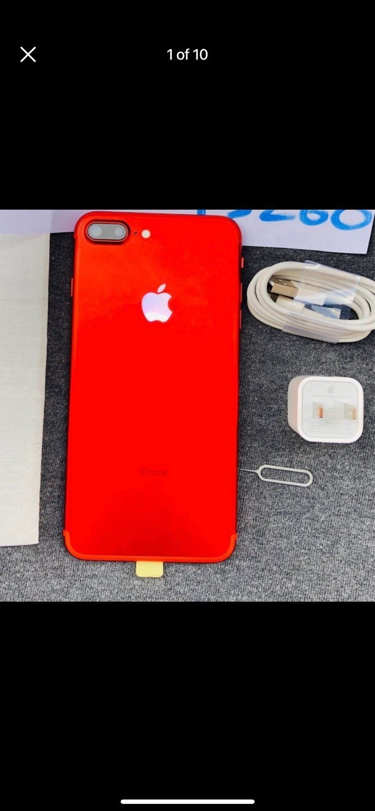 Apple iPhone 7 Plus 128GB Full Red + 15 colorful Glowing Logo