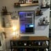 Set of 3 Floating Shelves Rustic Wood Wall Mounted Shelf Practical Metal Fence