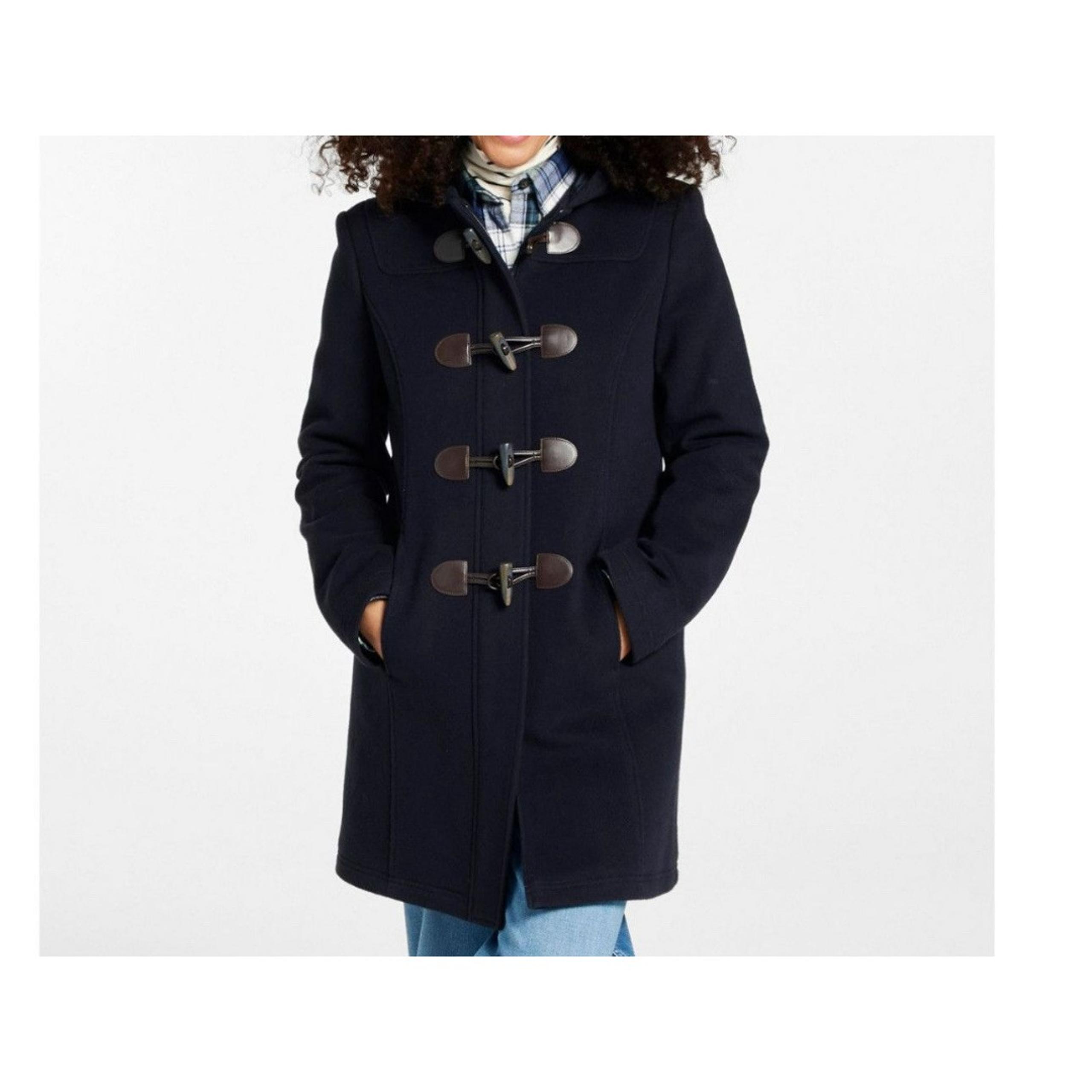 LL Bean Classic Lambswool Duffel Coat 100% Wool 12 Petite Toggle Hooded Preppy