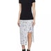 HELMUT LANG Asymmetrical Twist Knot STRATA SKIRT Print Jersey USA ( L )