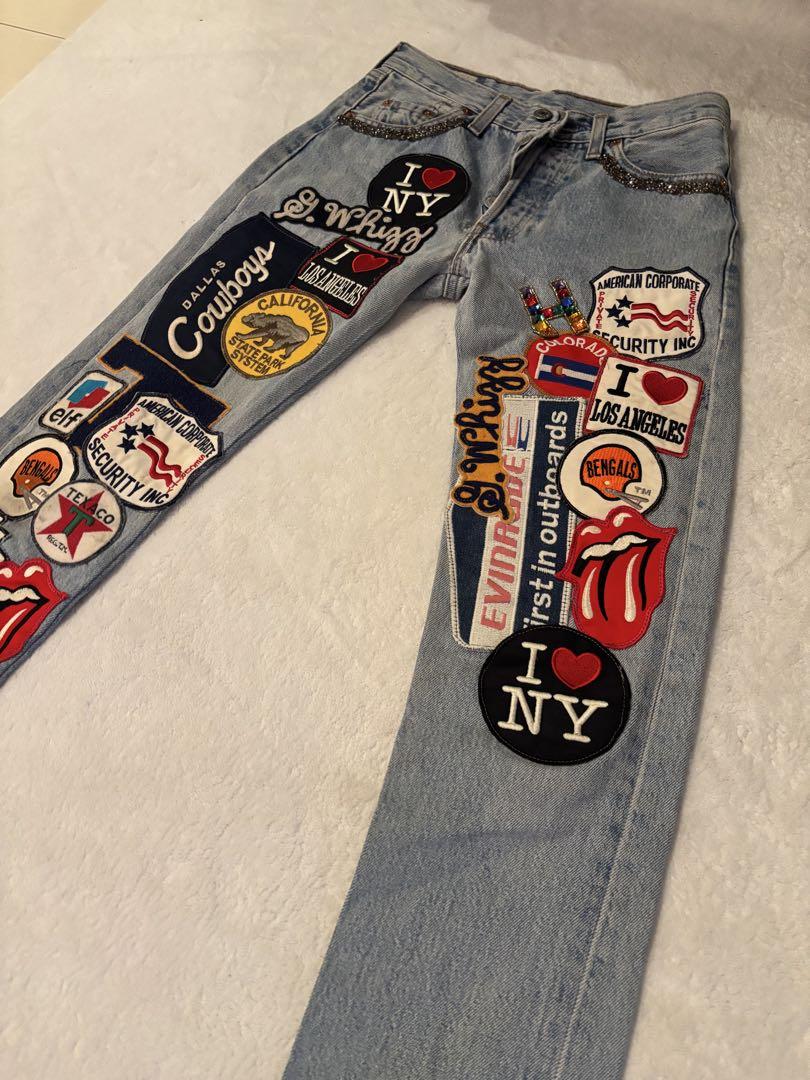 Patchwork Design Denim Pants hystory