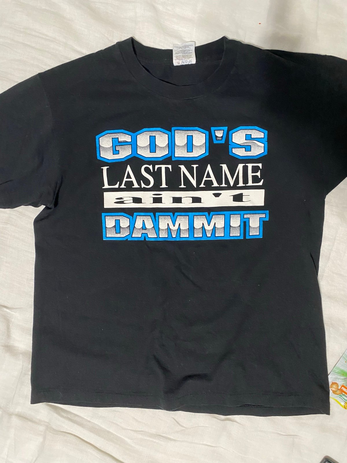 Vintage 90’s Christian Y2k God’s Last Name Ain’t Dammit Double Sided Size Large