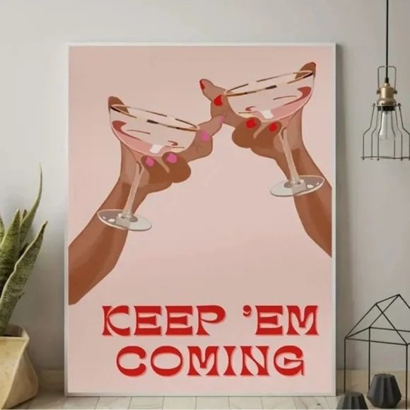 Vintage Rétro Drinks Canvas Aesthetic Poster