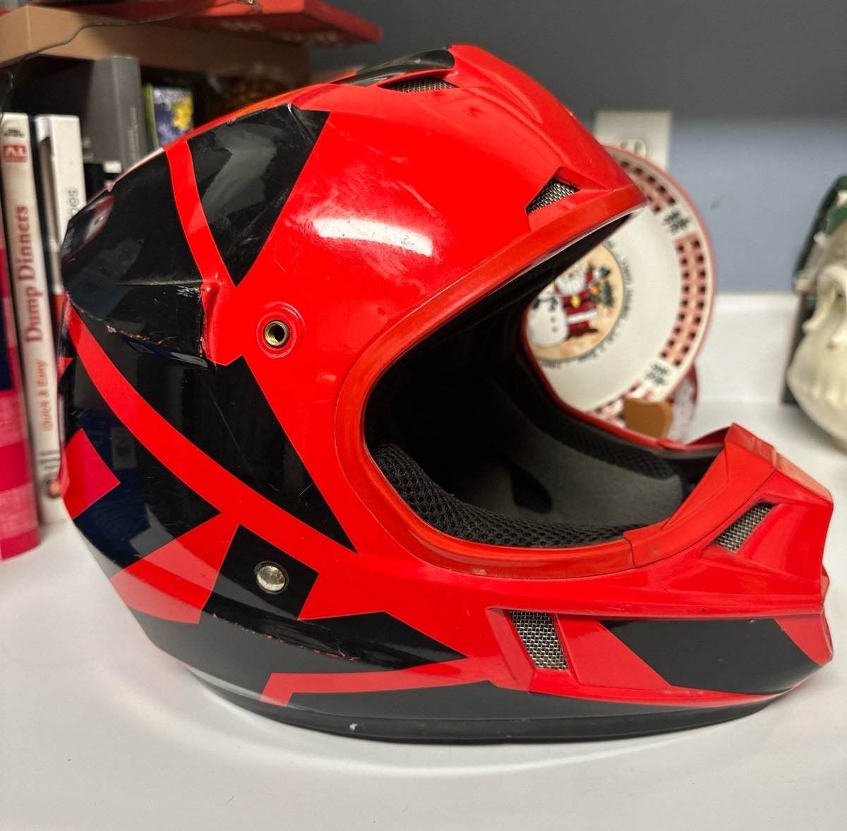 Fox V1 Youth Red/Black Racing Helmet DOT Certified ECE B22-05