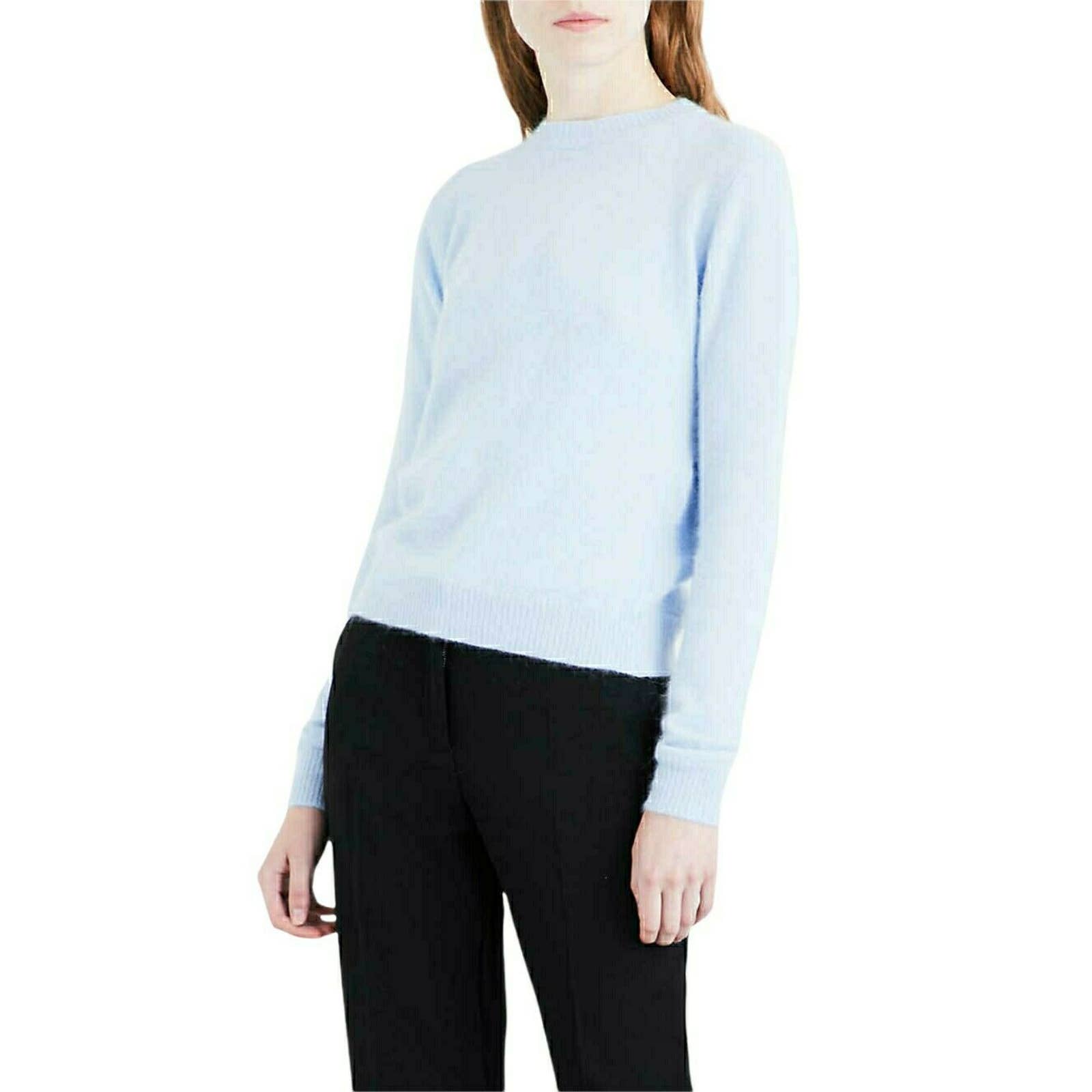 MAJE Malio open shops back knit pullover sweater angora blend jumper blue sky 1 S NEW
