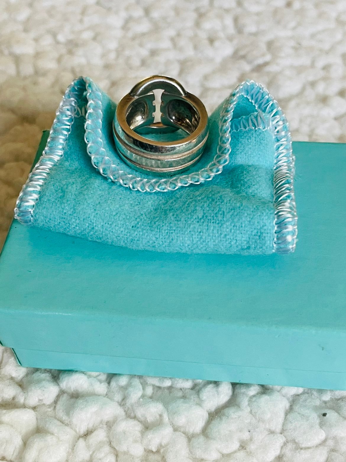 Tiffany & co atlas groove silver buckle ring