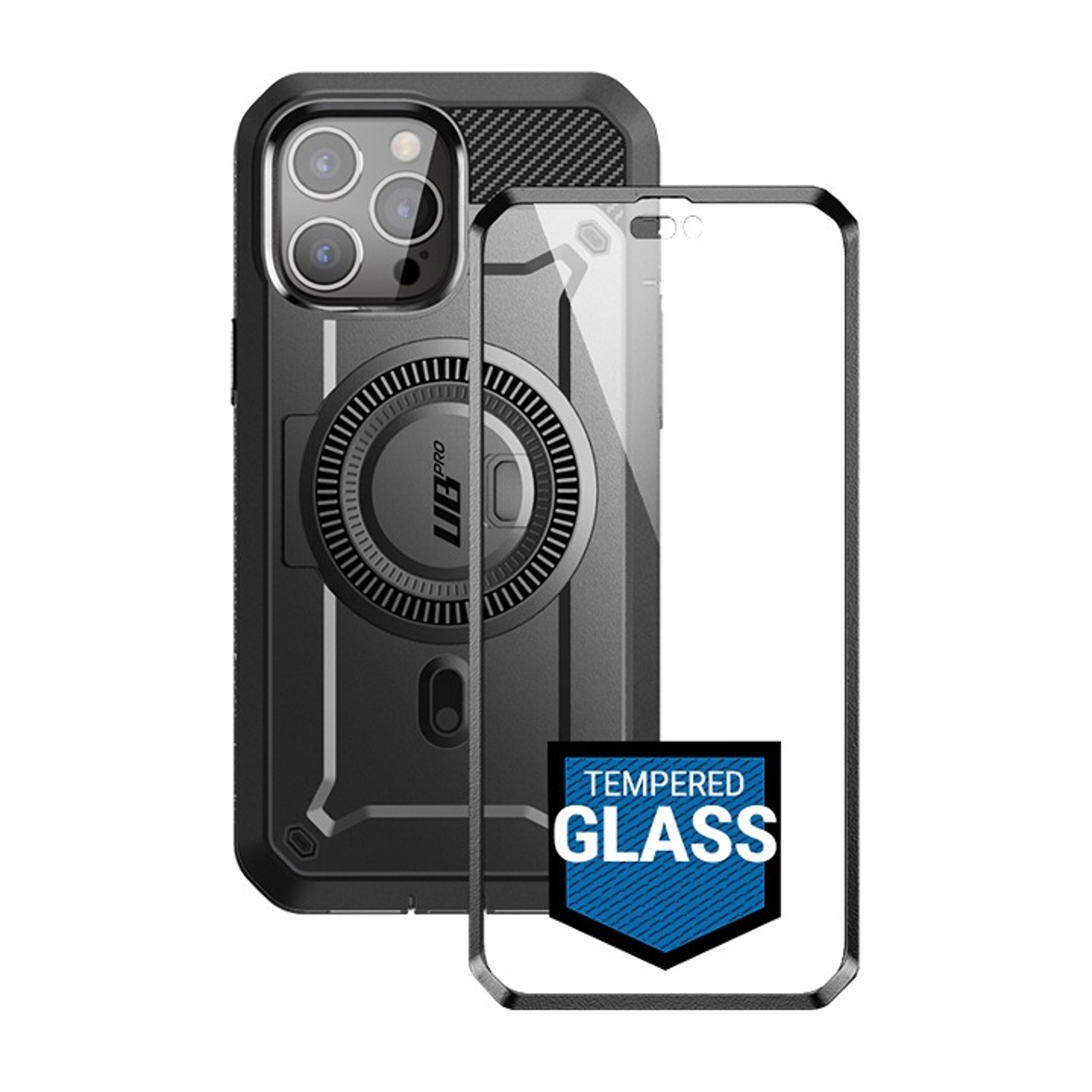 iPhone 14 Pro Max 6.7 inch Unicorn Beetle PRO MAG Rugged Case Tempered Glass