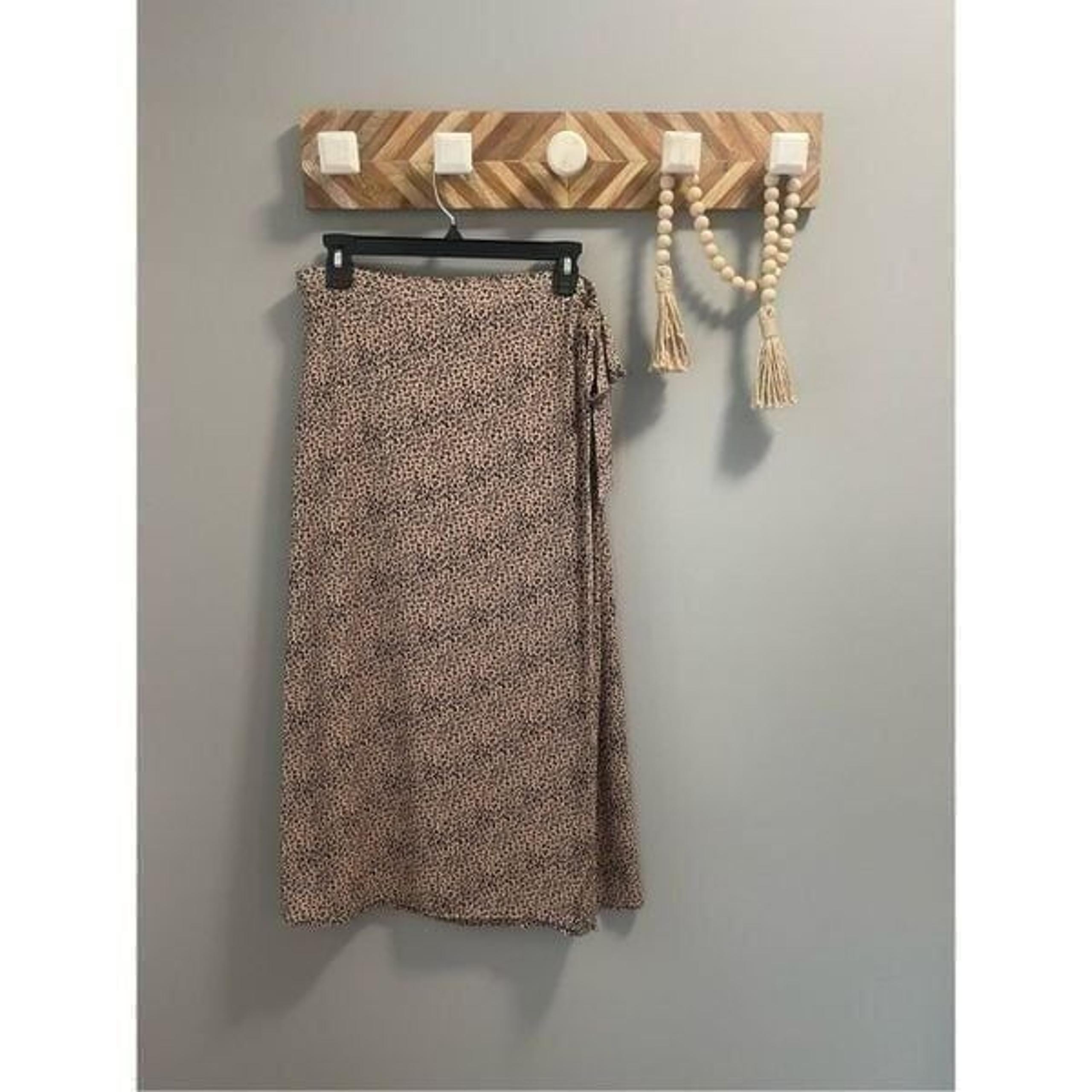 Urban Romantics leopard print wrap midi skirt Size L