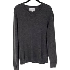 LUCKY BRAND MENS CHARCOAL HEATHERED SWEATER