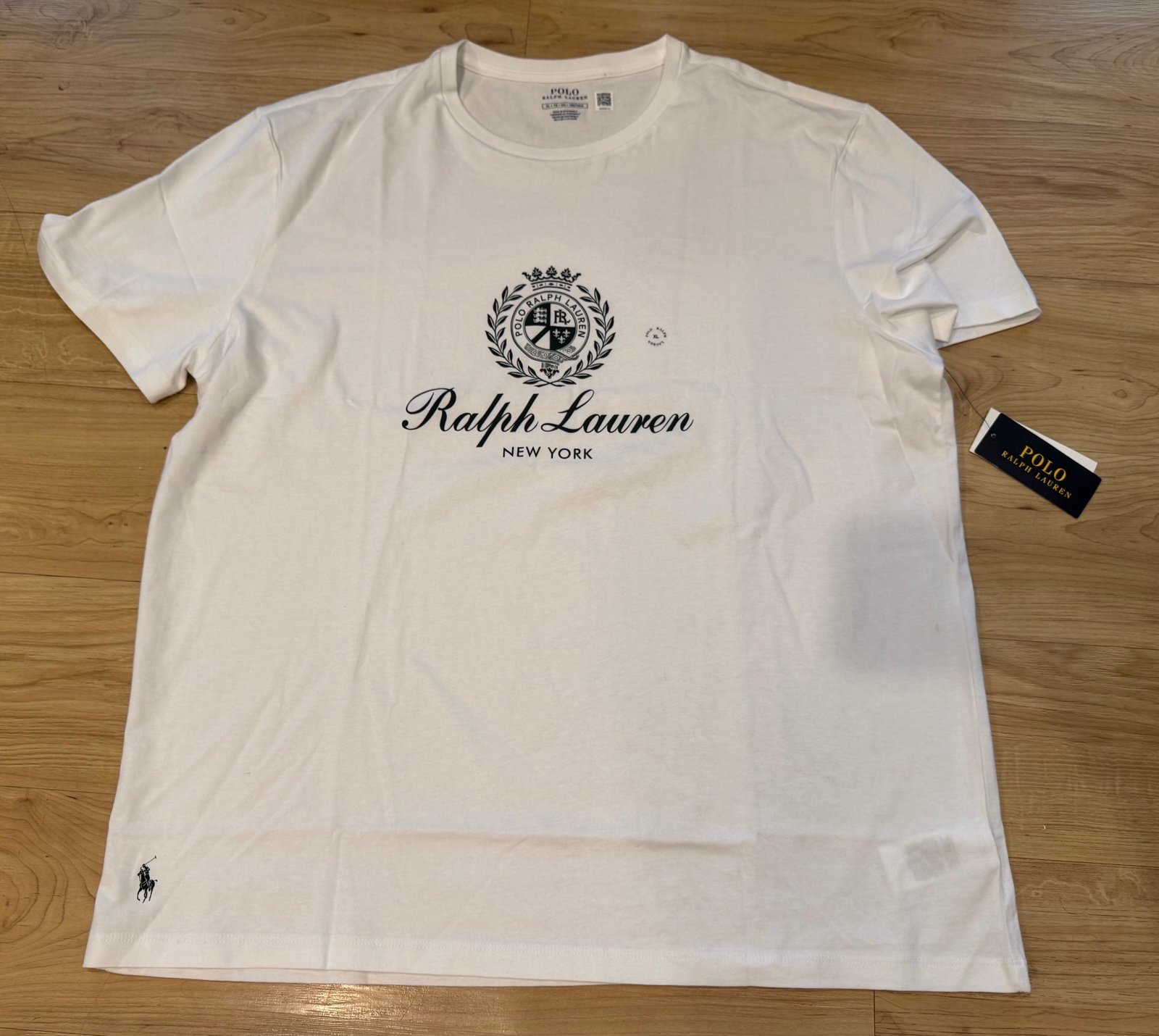 Polo Ralph Lauren Men’s Crest Logo New York Pony Graphic T-Shirt NWT White XL