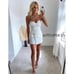 ZARA JEWEL PEARL BUCKLE DRAPED MINI SKIRT WHITE - XL