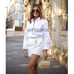 ZARA JEWEL PEARL BUCKLE DRAPED MINI SKIRT WHITE - XL