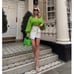 ZARA JEWEL PEARL BUCKLE DRAPED MINI SKIRT WHITE - XL