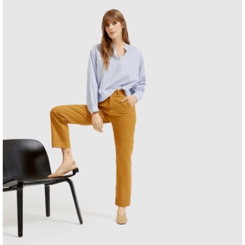 NWT New Everlane The Straight Leg Crop Golden Brown Size 0