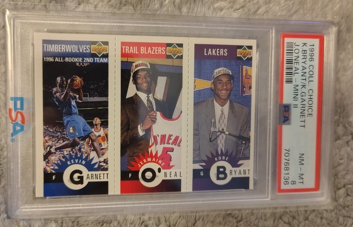 Kobe Bryant/K. Garnett/J. O'Neill 1996 Upper Deck RC Collector's Choice PSA 8