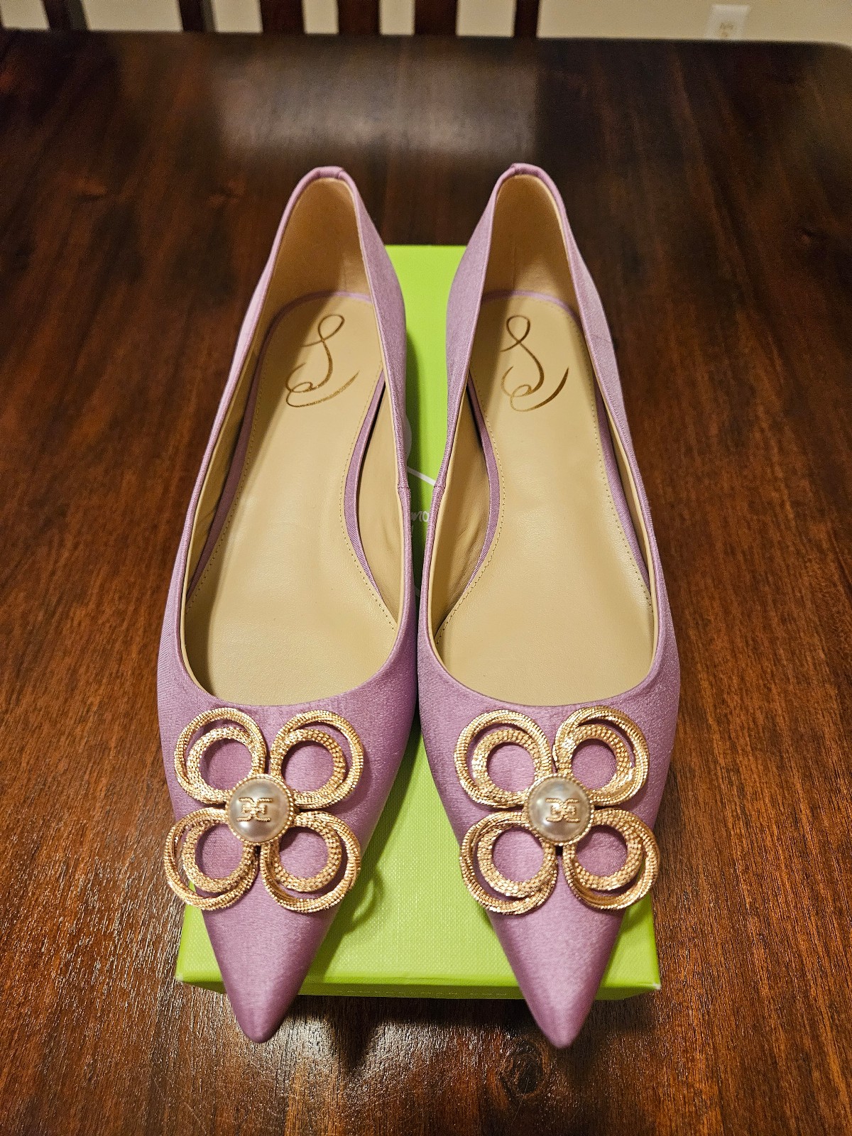 NWT Sam Edelman Lavender Flats with floral design