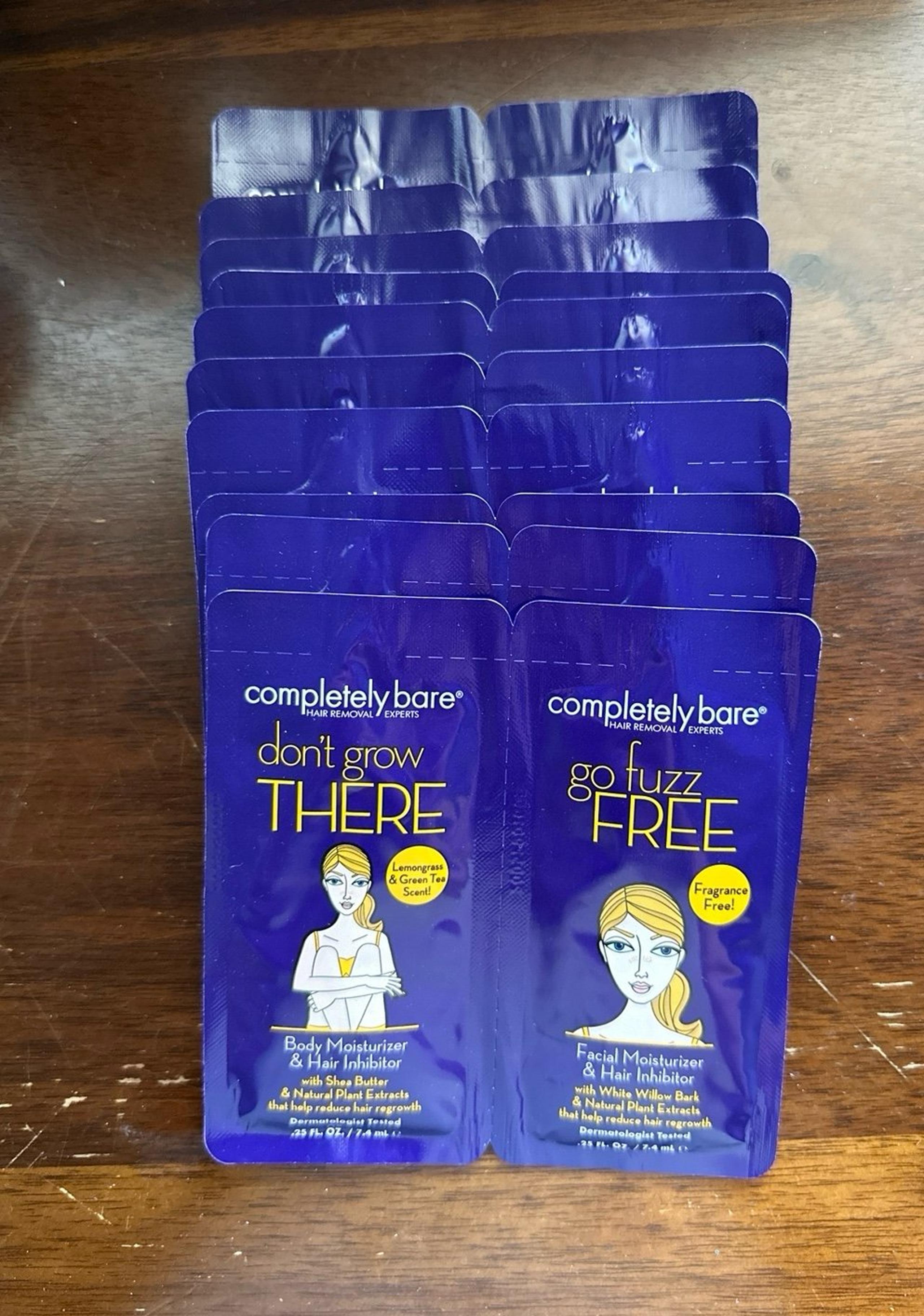 10 Packs of Completely Bare Body Moisturizer & Hair Inhibitor