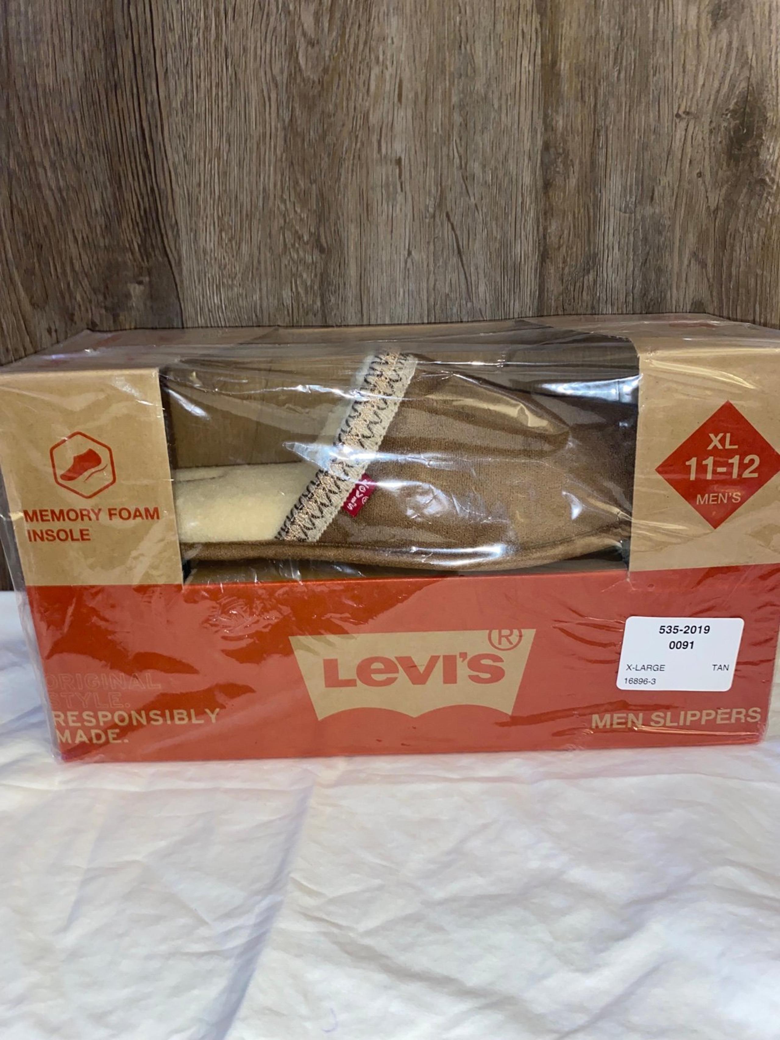 Levi’s Mens Memory Foam Insole Slip On Slipper, XL (11-12)