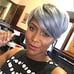 BEAUTIFUL SHORT PIXIE TAPERED grey wig