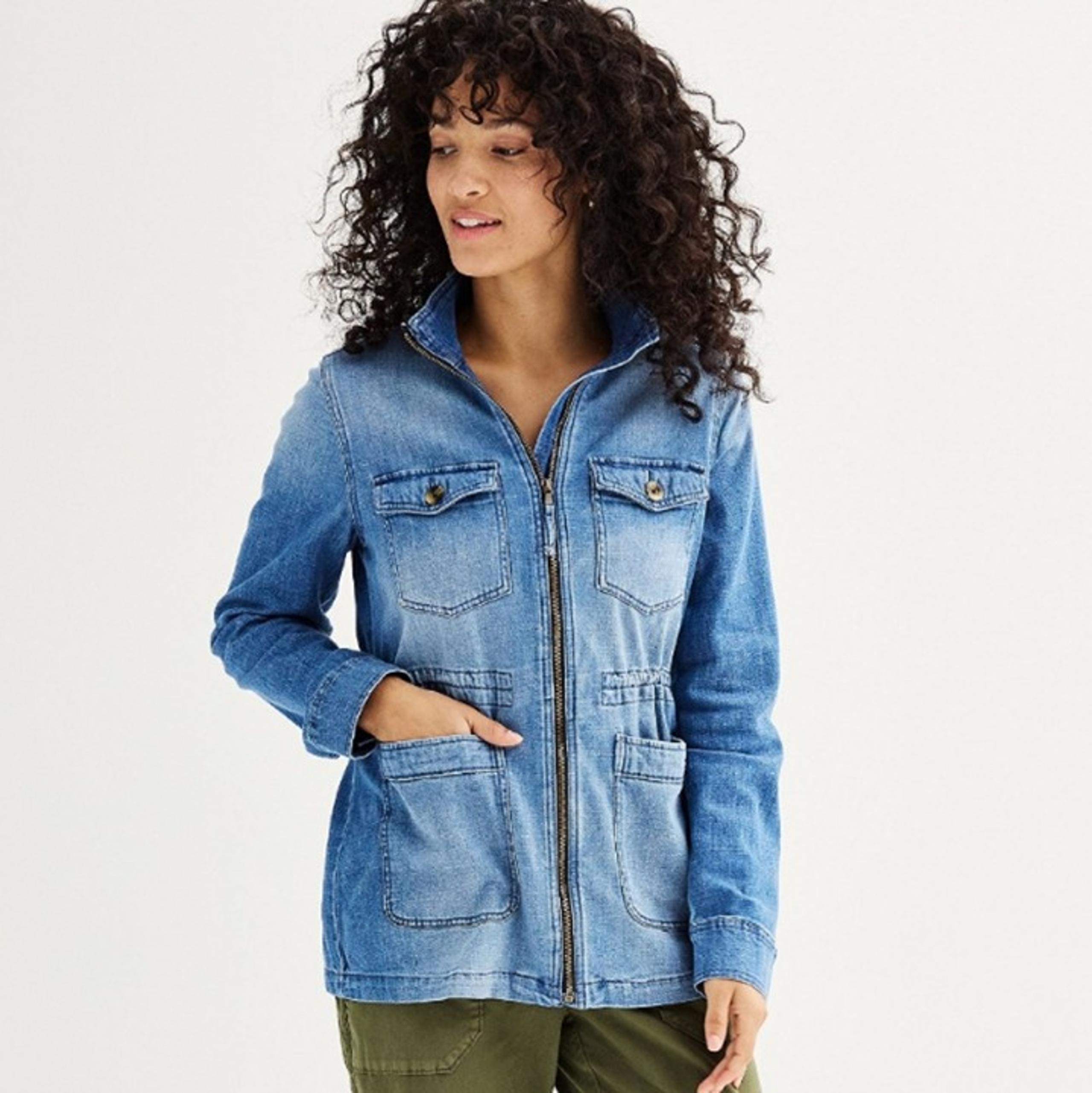 Sonoma Goods For Life Utility Denim Women's Jacket Size Large (EUC)