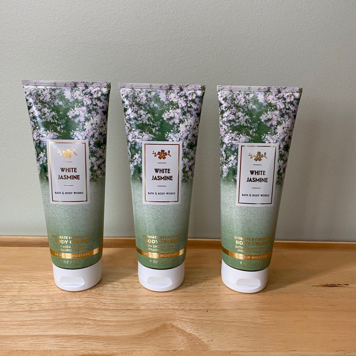 Bath & Body Works White Jasmine (Cedarwood) Body Cream w/Hyaluronic Acid x3