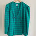 Vintage 80’s green plaid button tailored blazer jacket
