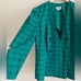 Vintage 80’s green plaid button tailored blazer jacket