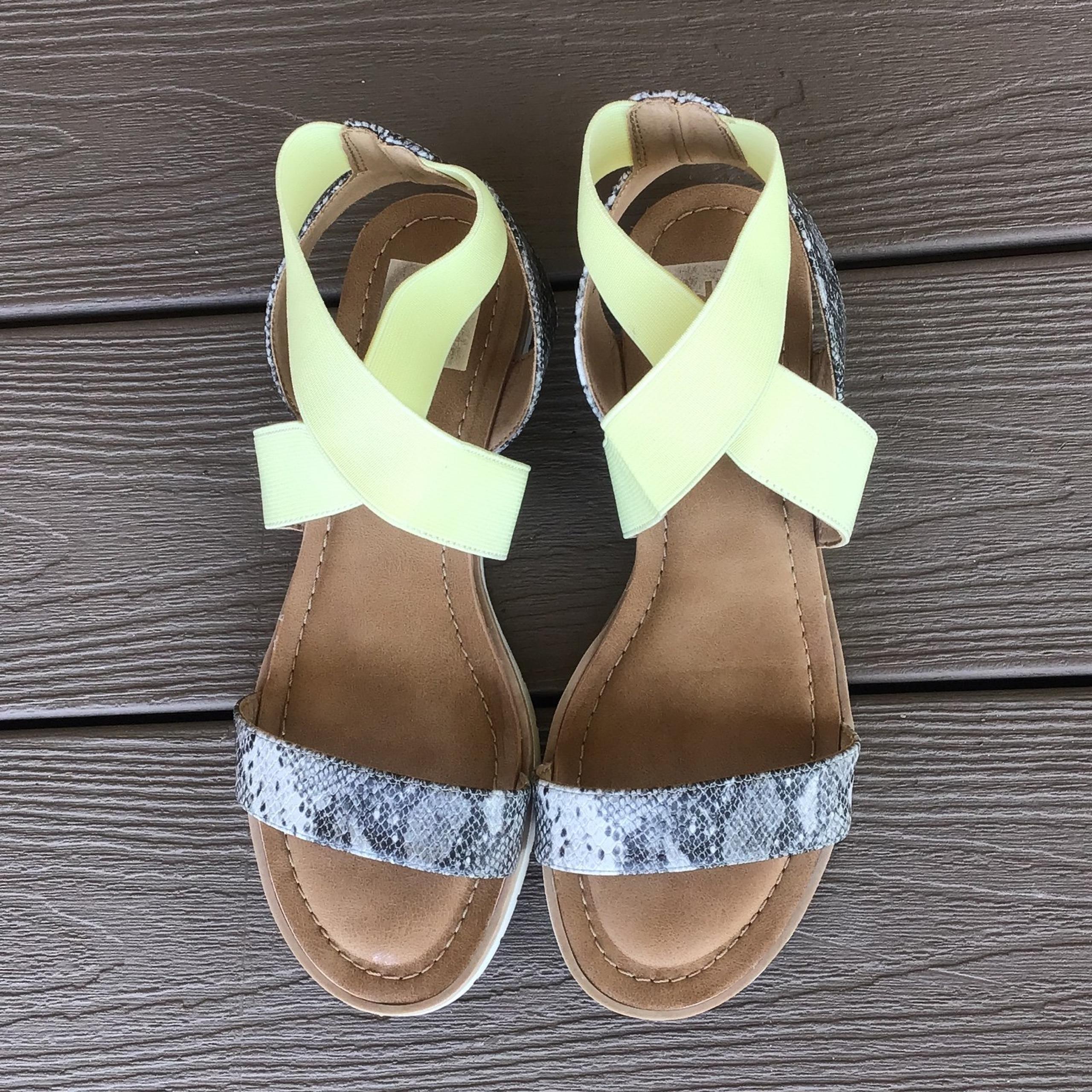 dolce vita cork heel sandals