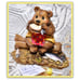 Wee Forest Folk BB-03 Lunch on a Log Brown Bear Fish Sandwich Yellow WFF Figure