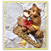 Wee Forest Folk BB-03 Lunch on a Log Brown Bear Fish Sandwich Yellow WFF Figure