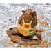 Wee Forest Folk BB-03 Lunch on a Log Brown Bear Fish Sandwich Yellow WFF Figure