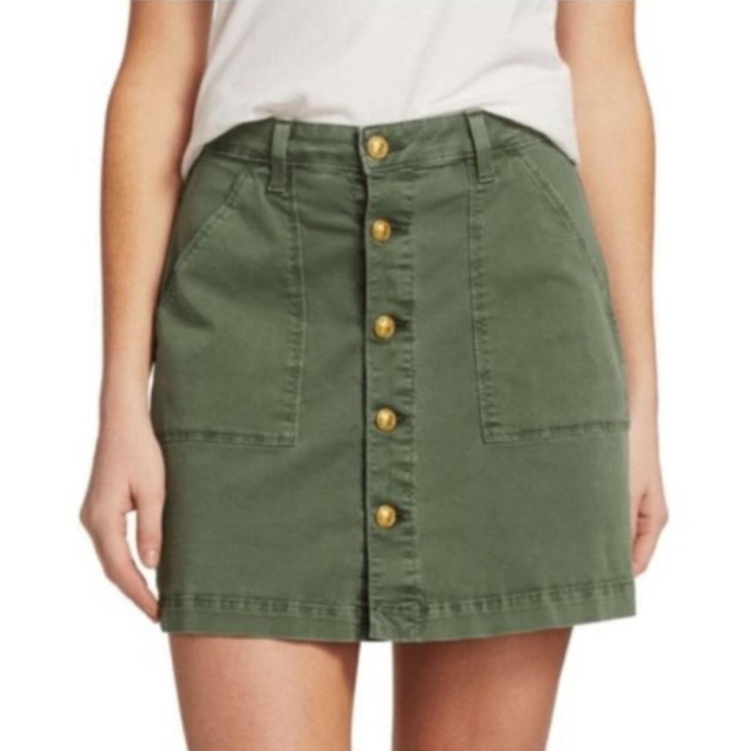Nwt L'AGENCE Button Front Dora Mini Skirt in Clover Sz 24