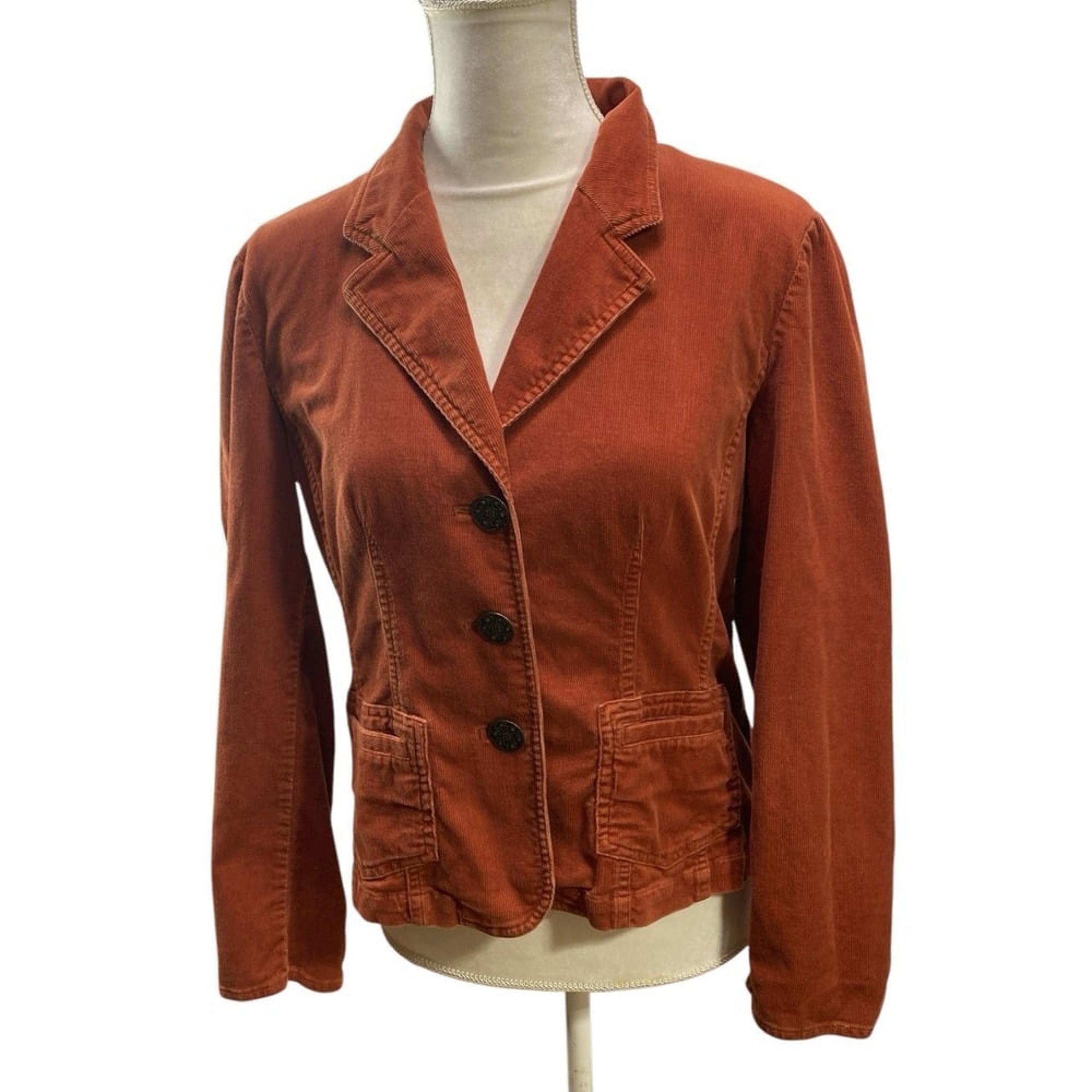 Harold's Women's M Rust Brown Long Sleeve Corduroy Jacket Blazer Cotton