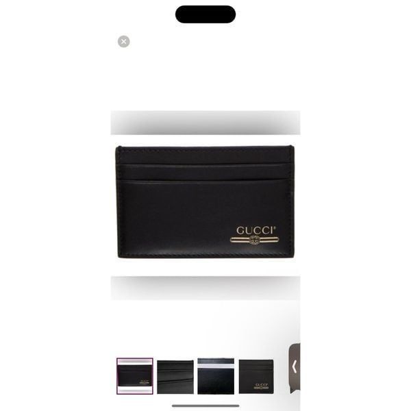 GUCCI | NEW & AUTHENTIC Black & Gold Leather Cardholder