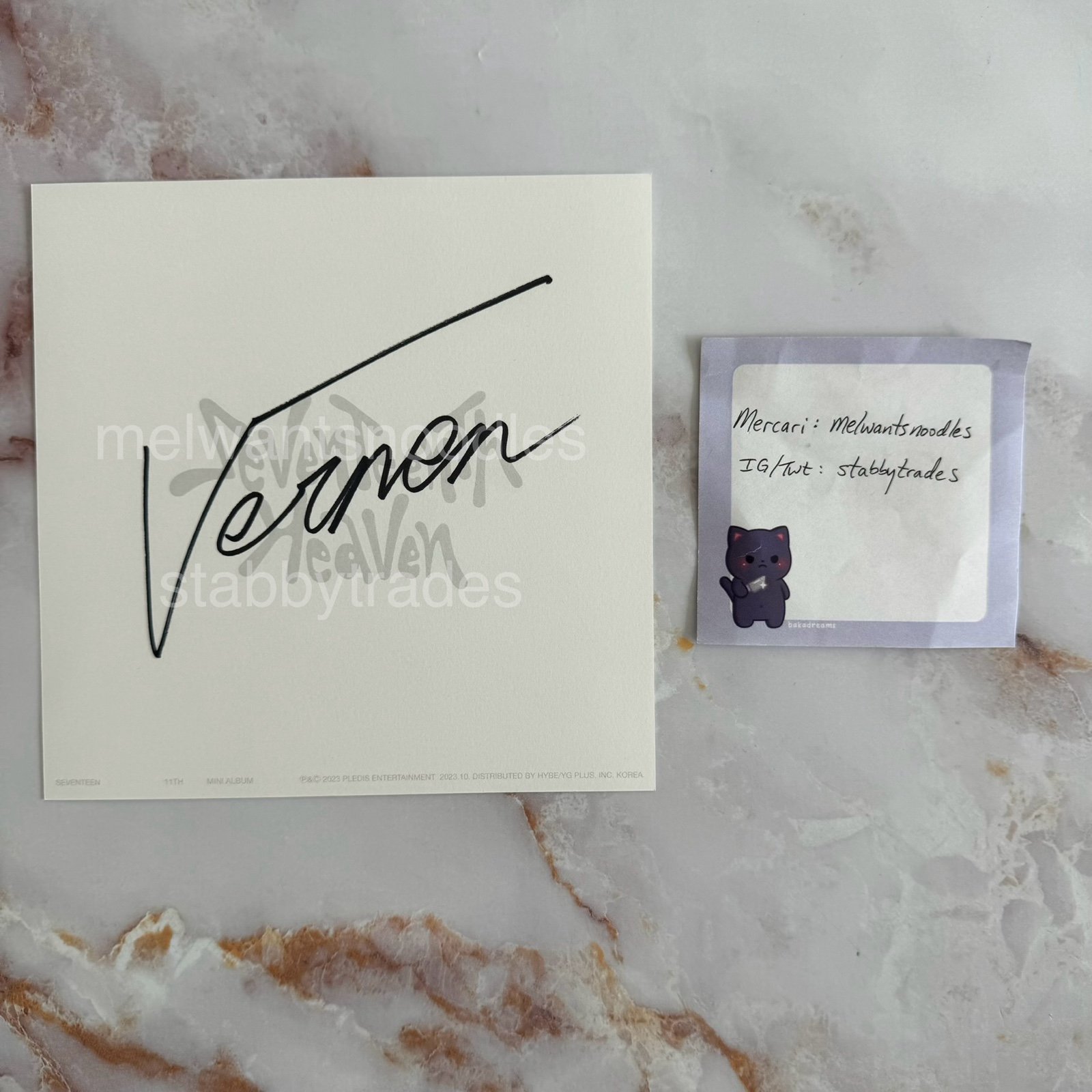 SEVENTEEN Vernon Signed Seventeenth Heaven Postcard