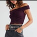 NWT Free People Black Raisin This Cutie Off Shoulder Top