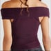 NWT Free People Black Raisin This Cutie Off Shoulder Top