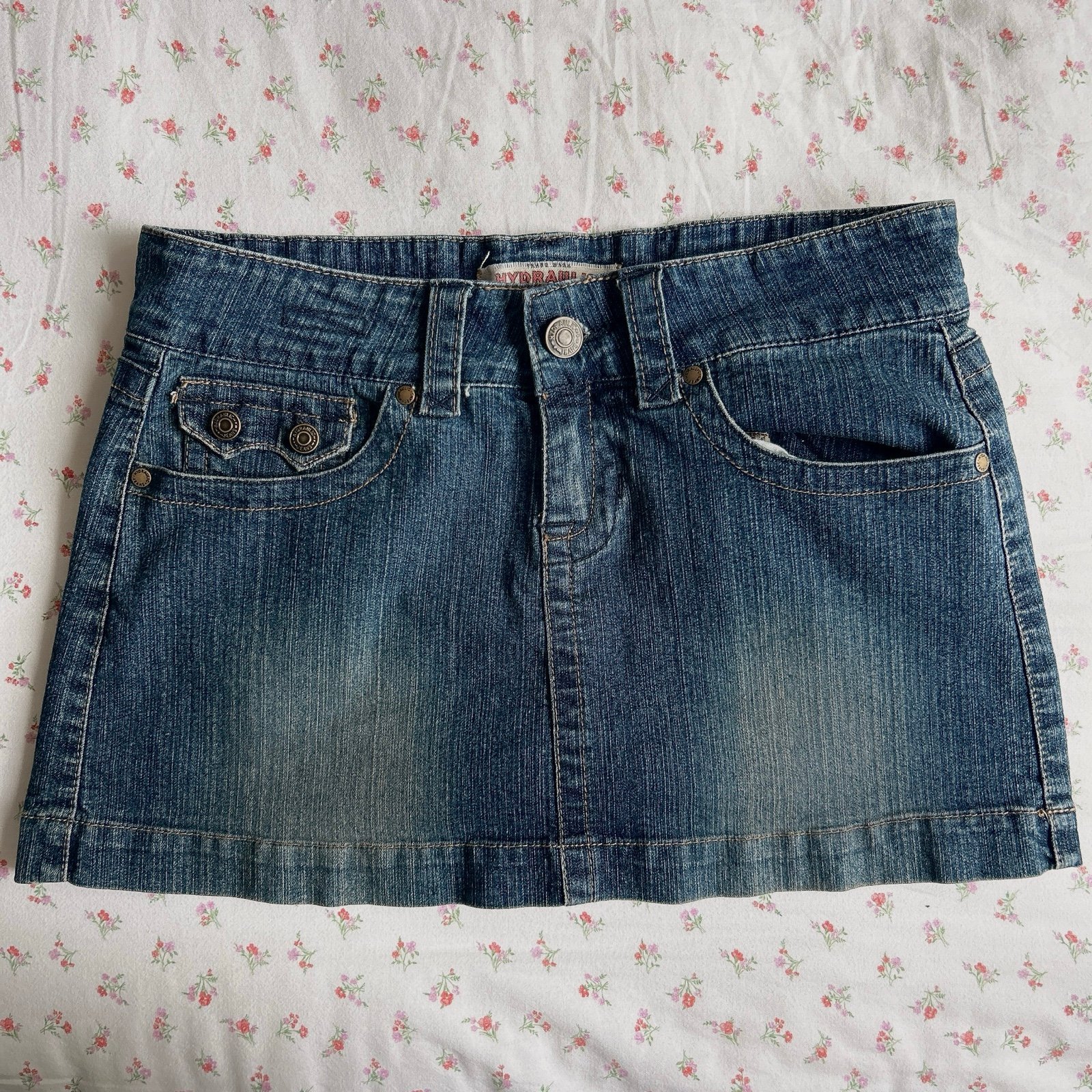vintage y2k denim mini skirt