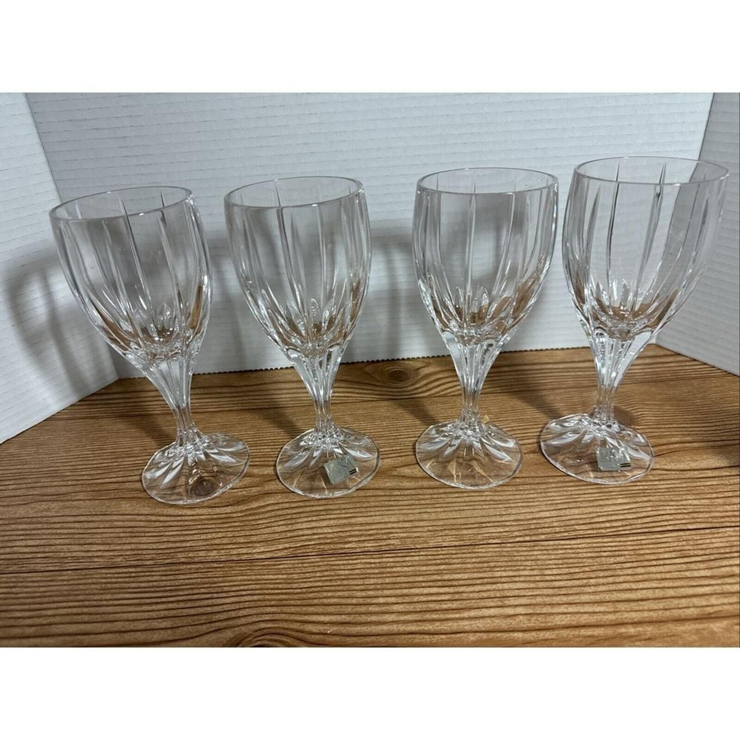 Set Of 4  MIKASA BERKELEY Crystal Stem 7 1/4" Tall Wine Glasses