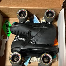 Vintage Riedell Carrera Speed Roller Skates Size 7 Mens BLACK Model 105B