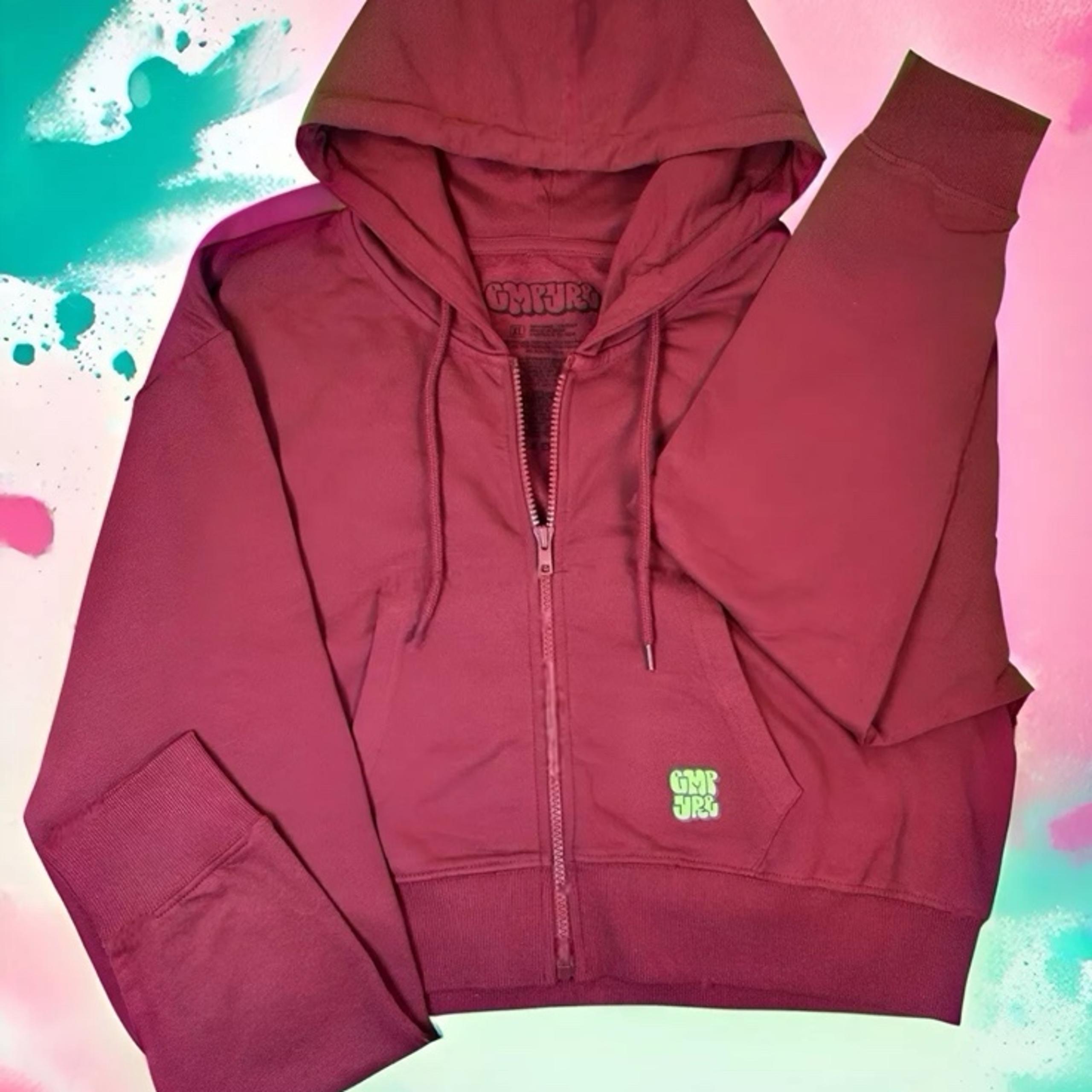 Zumiez Empyre brand women's CROP hoodie in a burgundy color size X-Large NWOT