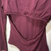 naked wardrobe Long Sleeve Cut Out Ruched Thong Bodysuit - Wine